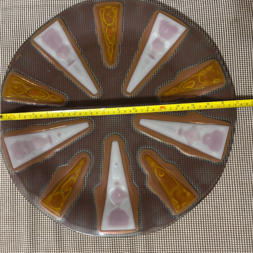 Vintage Higgins Fused Glass 17” Platter